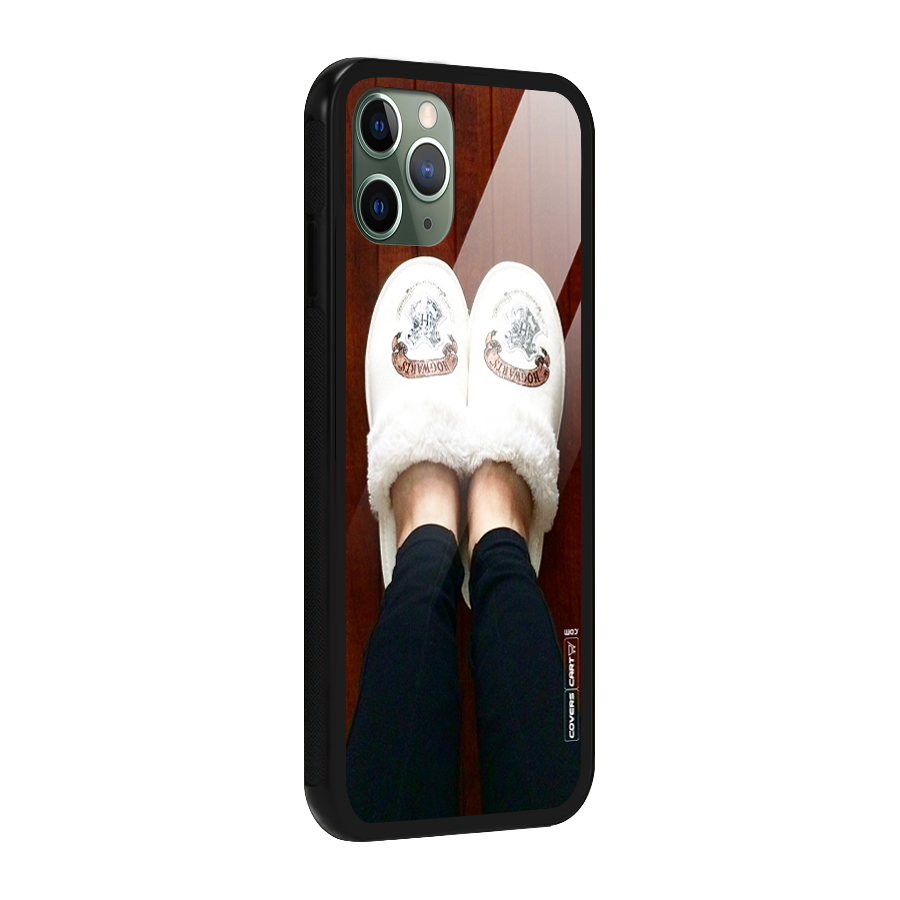 White Feets Glass Back Case for iPhone 11 Pro