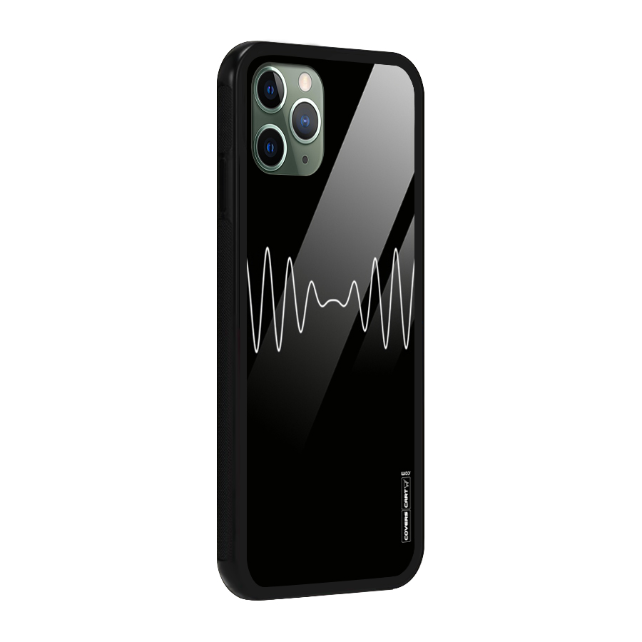 White Minimal Thread Glass Back Case for iPhone 11 Pro