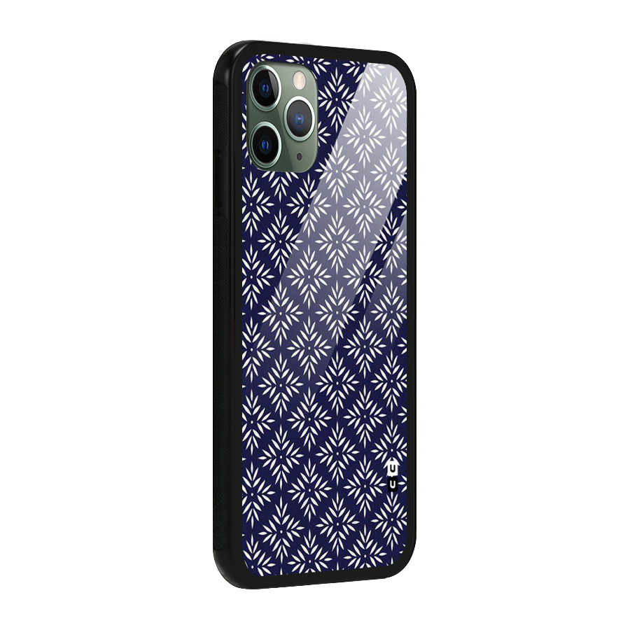 White Petals Pattern Glass Back Case for iPhone 11 Pro
