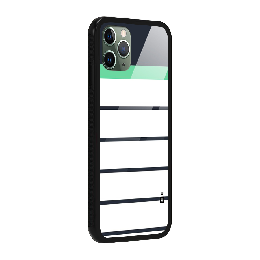 White and Simple Stripes Glass Back Case for iPhone 11 Pro