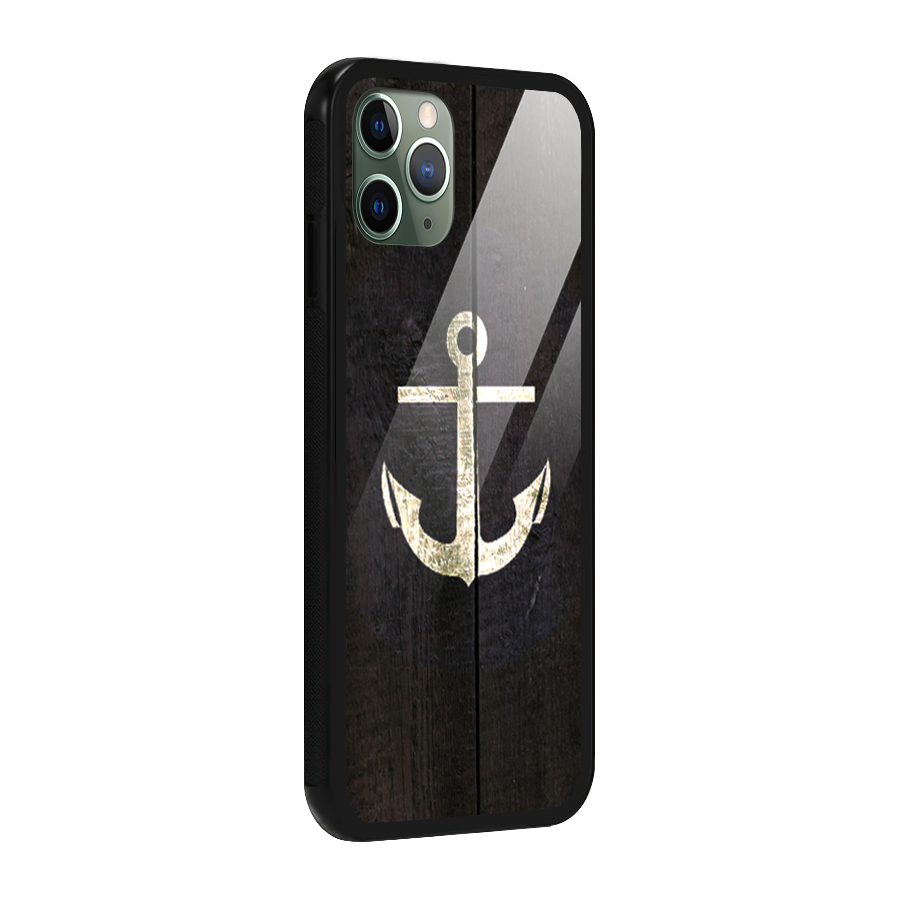 Wood Anchor Glass Back Case for iPhone 11 Pro