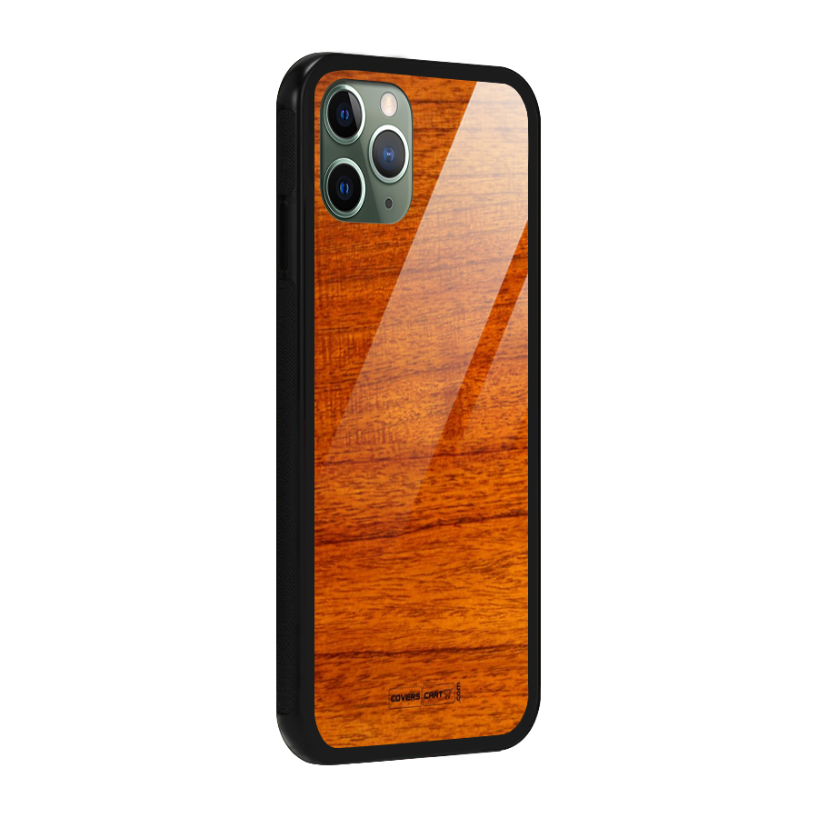 Wood Texture Design Glass Back Case for iPhone 11 Pro