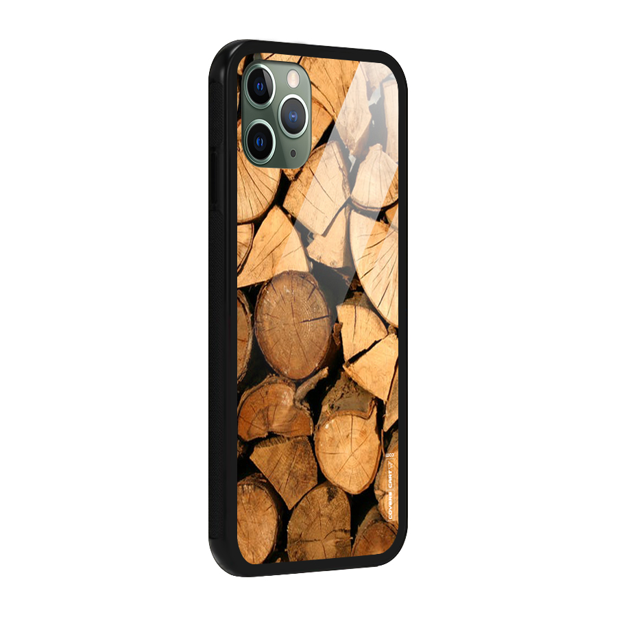 Wooden Logs Glass Back Case for iPhone 11 Pro