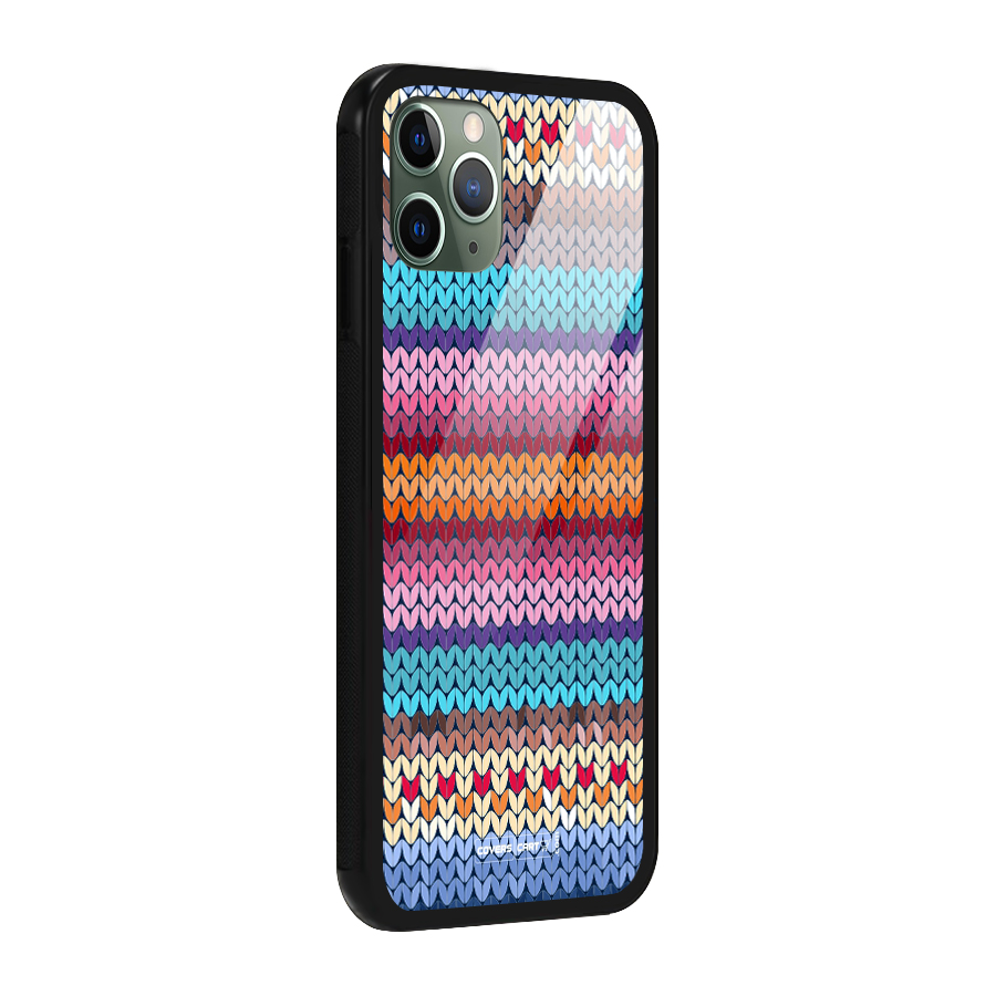 Woolen Glass Back Case for iPhone 11 Pro