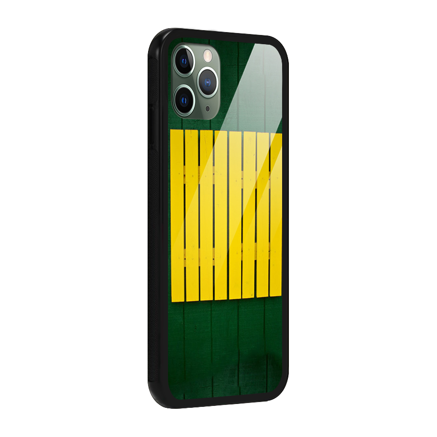 Yellow Fence Glass Back Case for iPhone 11 Pro