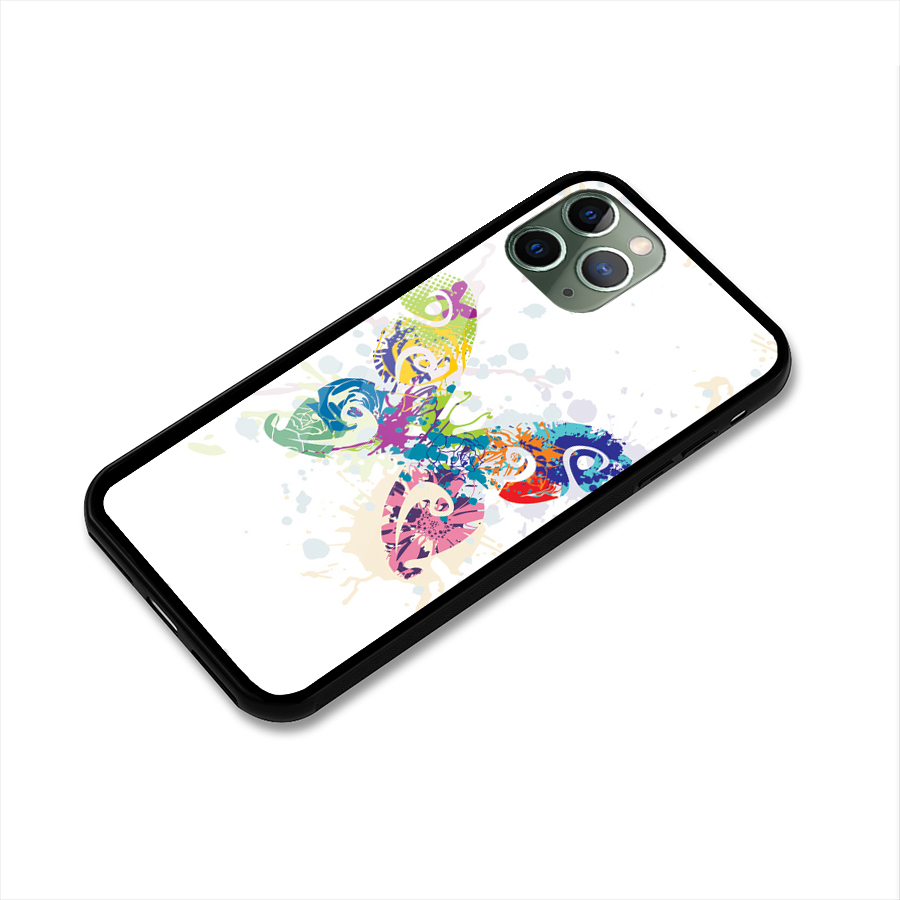 Abstract Butterfly Glass Back Case for iPhone 11 Pro