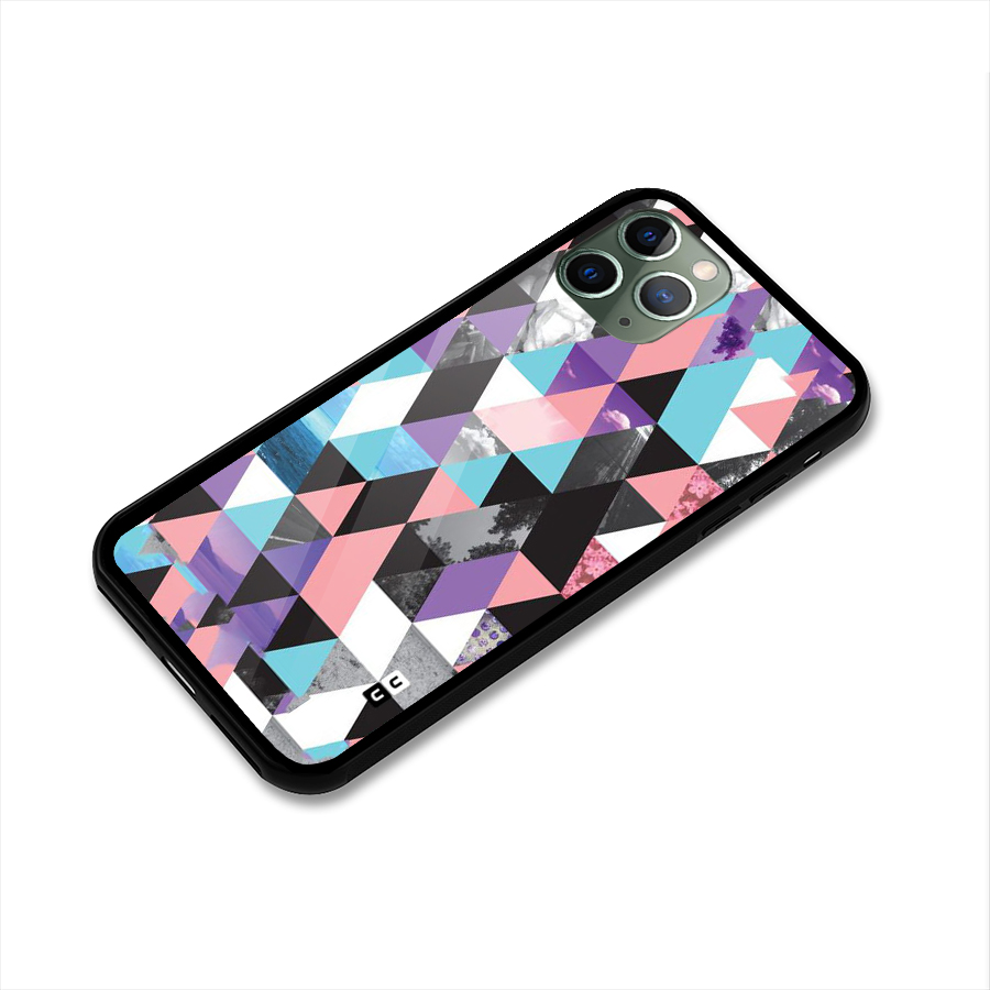 Abstract Splash Triangles Glass Back Case for iPhone 11 Pro