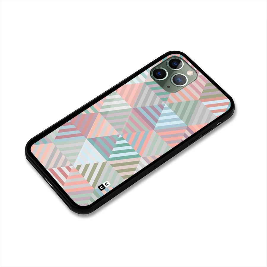 Abstract Triangle Lines Glass Back Case for iPhone 11 Pro