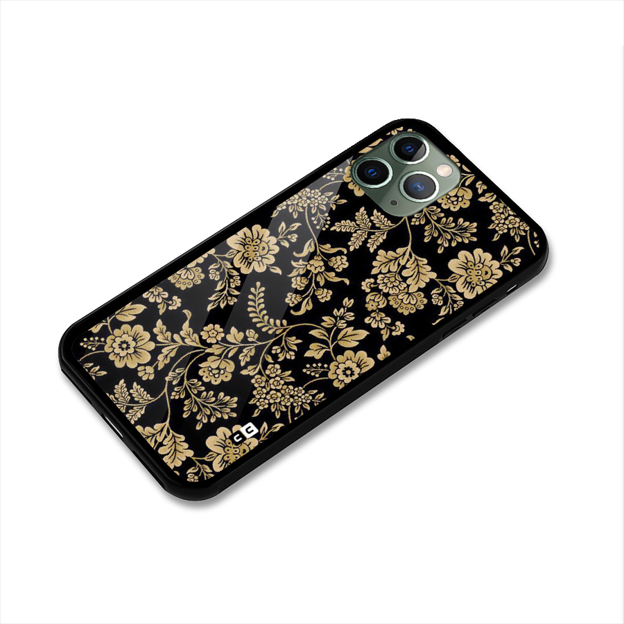 Aesthetic Golden Design Glass Back Case for iPhone 11 Pro