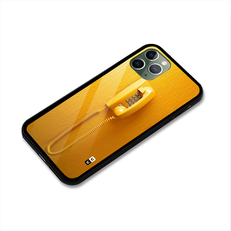 Aesthetic Yellow Telephone Glass Back Case for iPhone 11 Pro