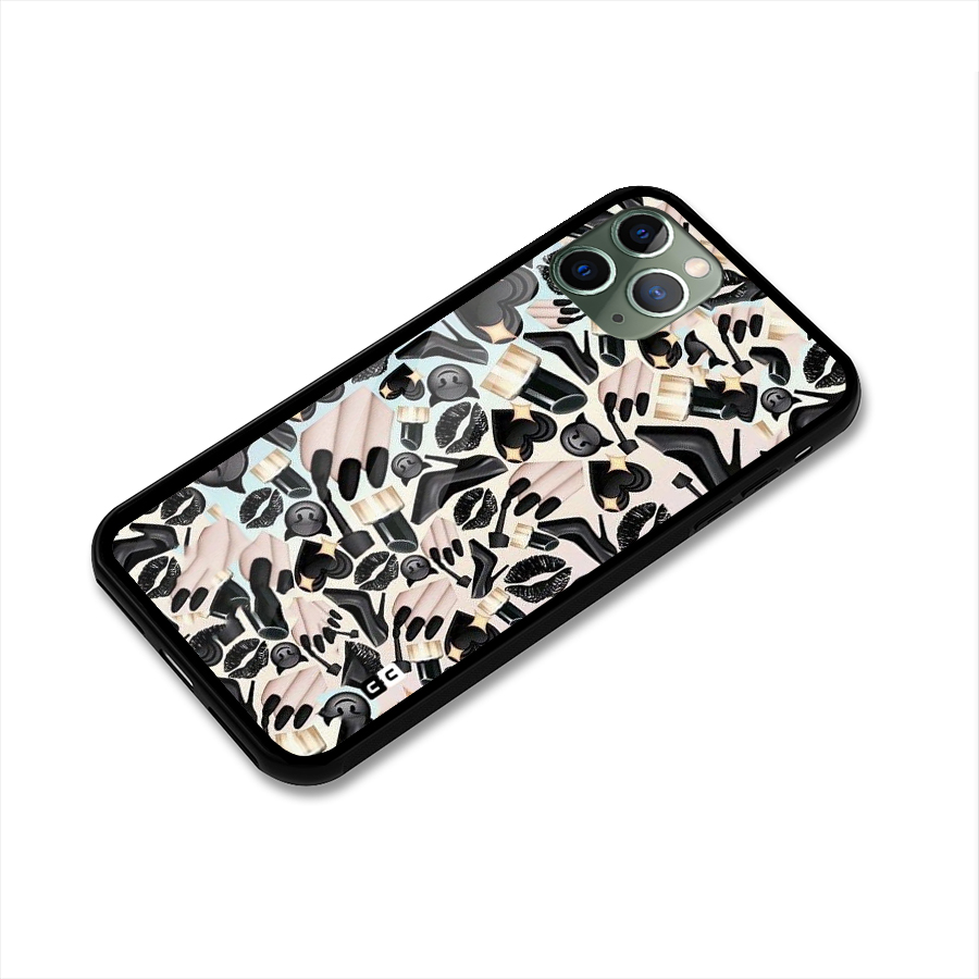All Black Love Glass Back Case for iPhone 11 Pro