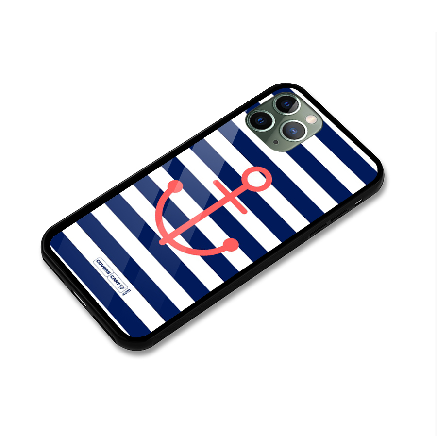 Anchor Stripes Glass Back Case for iPhone 11 Pro