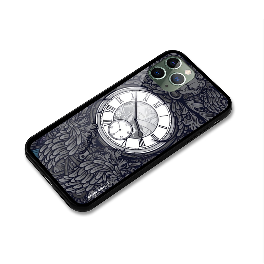 Artsy Wall Clock Glass Back Case for iPhone 11 Pro