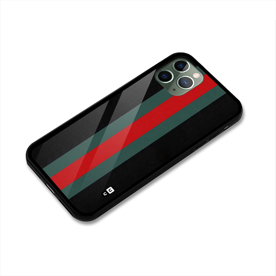 Basic Colored Stripes Glass Back Case for iPhone 11 Pro