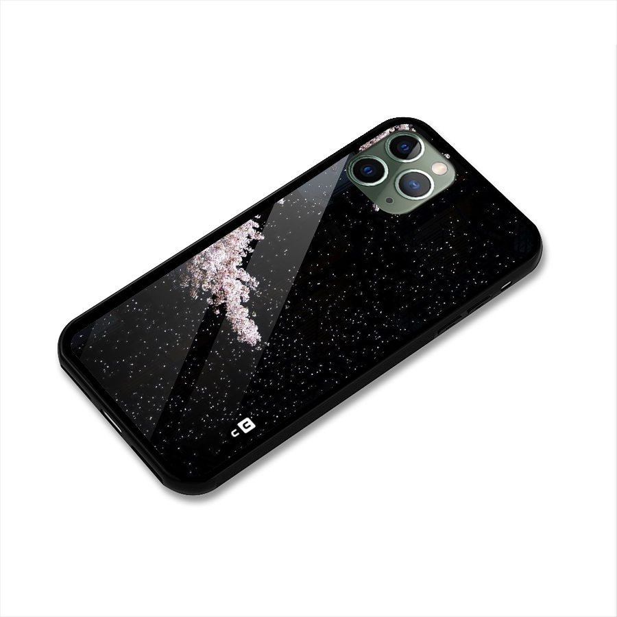 Beautiful Night Sky Flowers Glass Back Case for iPhone 11 Pro