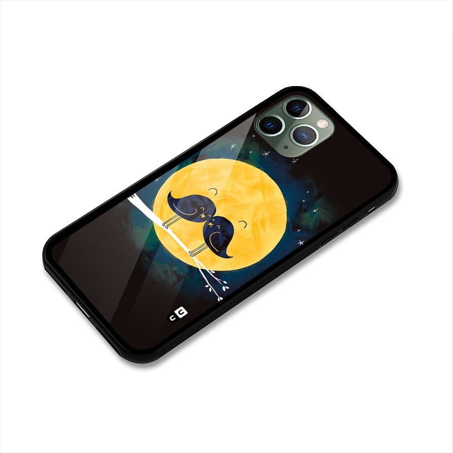 Bird Moustache Glass Back Case for iPhone 11 Pro
