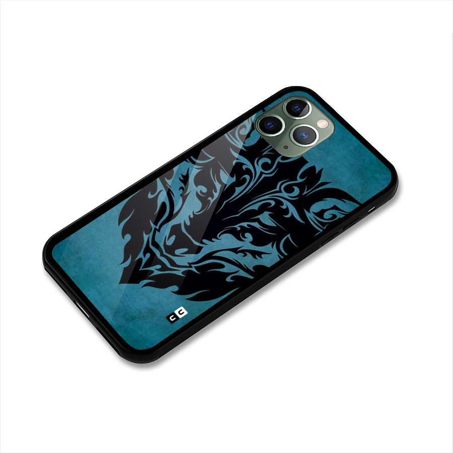 Black Artistic Wolf Glass Back Case for iPhone 11 Pro