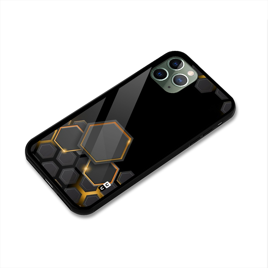 Black Gold Hexa Glass Back Case for iPhone 11 Pro