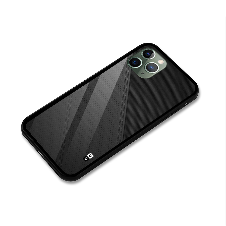 Black Polka Stripe Glass Back Case for iPhone 11 Pro
