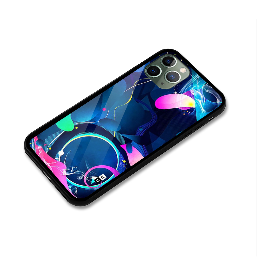 Blue Circle Flow Glass Back Case for iPhone 11 Pro