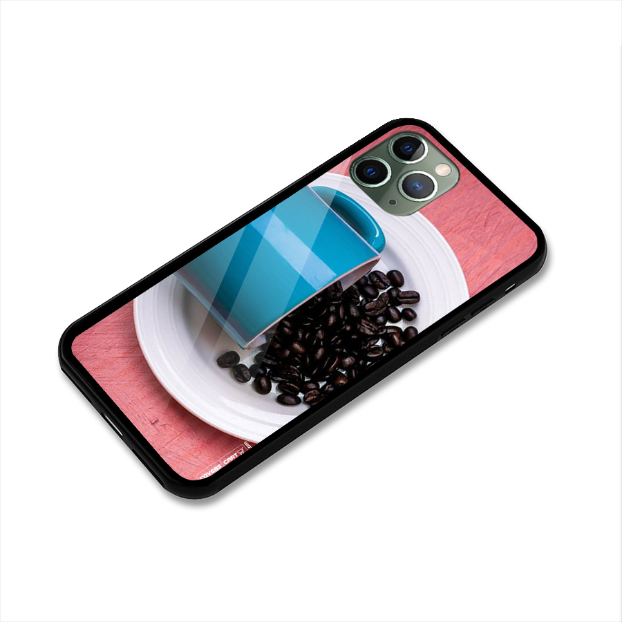 Blue Mug And Beans Glass Back Case for iPhone 11 Pro
