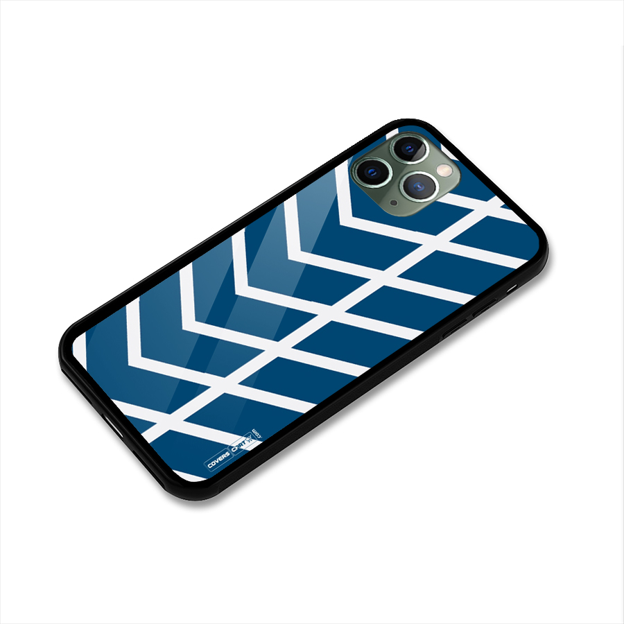 Blue White Pattern Glass Back Case for iPhone 11 Pro