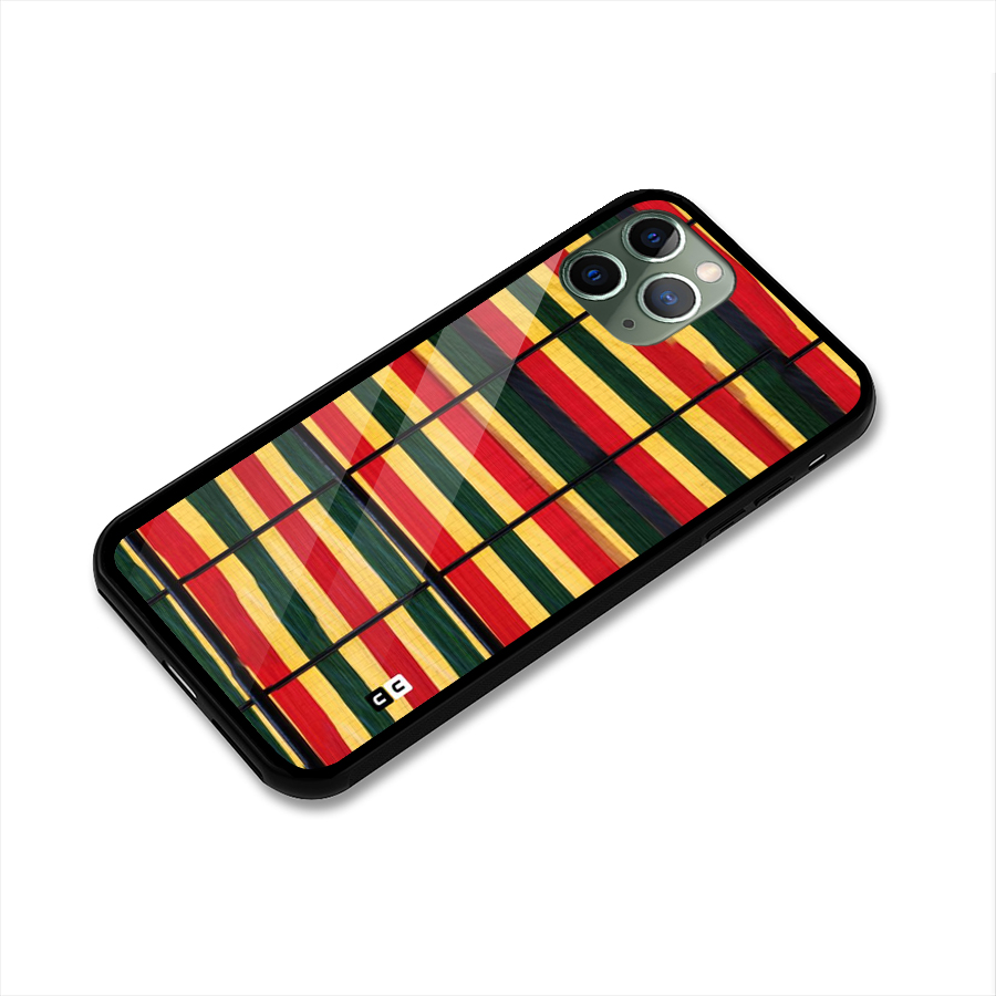 Bright Colors Lines Glass Back Case for iPhone 11 Pro