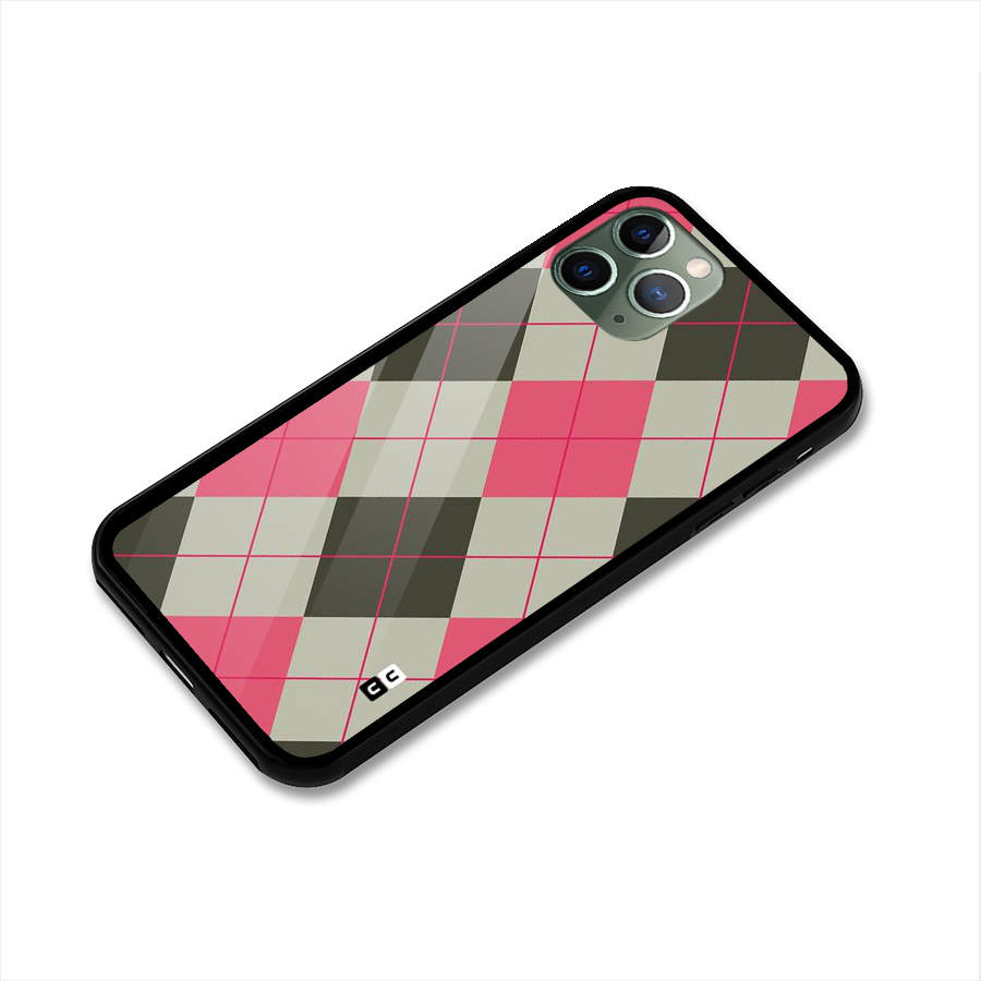 Check And Lines Glass Back Case for iPhone 11 Pro