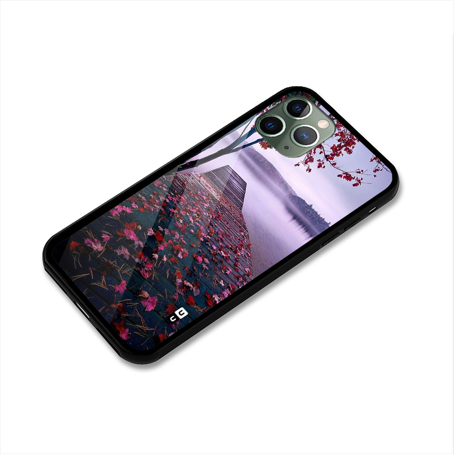 Cherry Blossom Dock Glass Back Case for iPhone 11 Pro