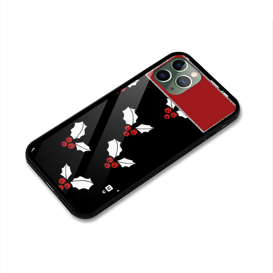 Cherry Leaf Design Glass Back Case for iPhone 11 Pro