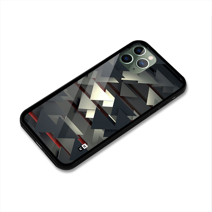 Classic Triangles Design Glass Back Case for iPhone 11 Pro