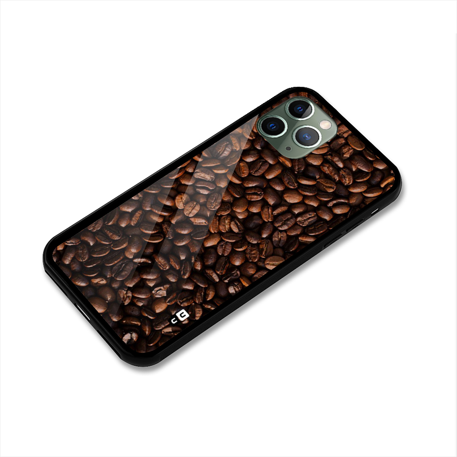 Coffee Beans Scattered Glass Back Case for iPhone 11 Pro