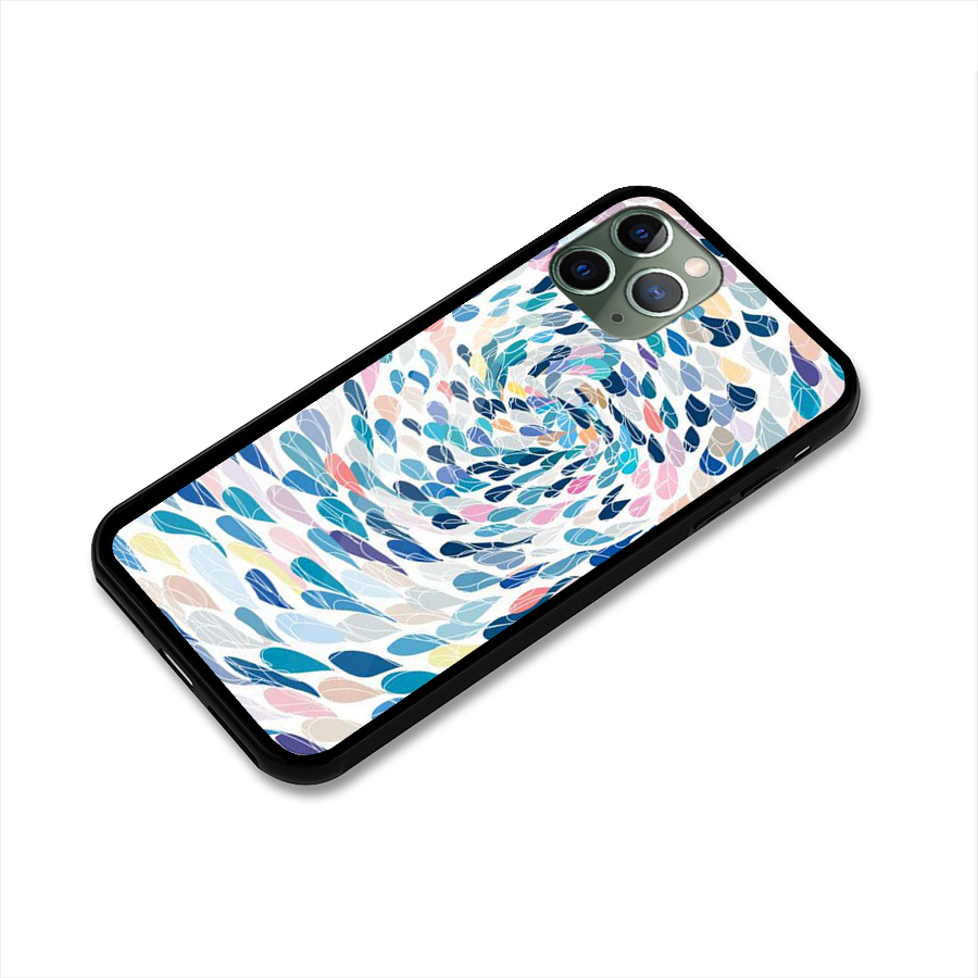 Color Droplets Swirls Glass Back Case for iPhone 11 Pro
