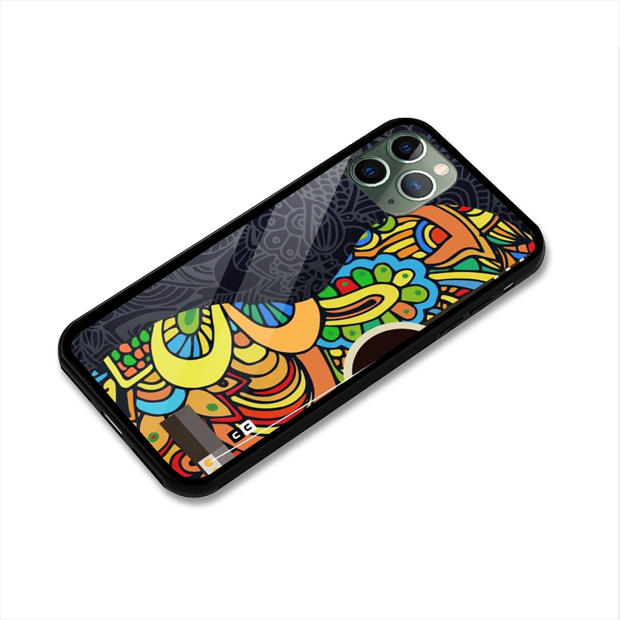 Colored Blocks Glass Back Case for iPhone 11 Pro