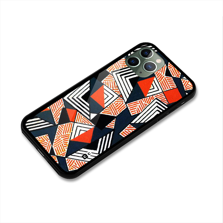 Colored Cuts Pattern Glass Back Case for iPhone 11 Pro