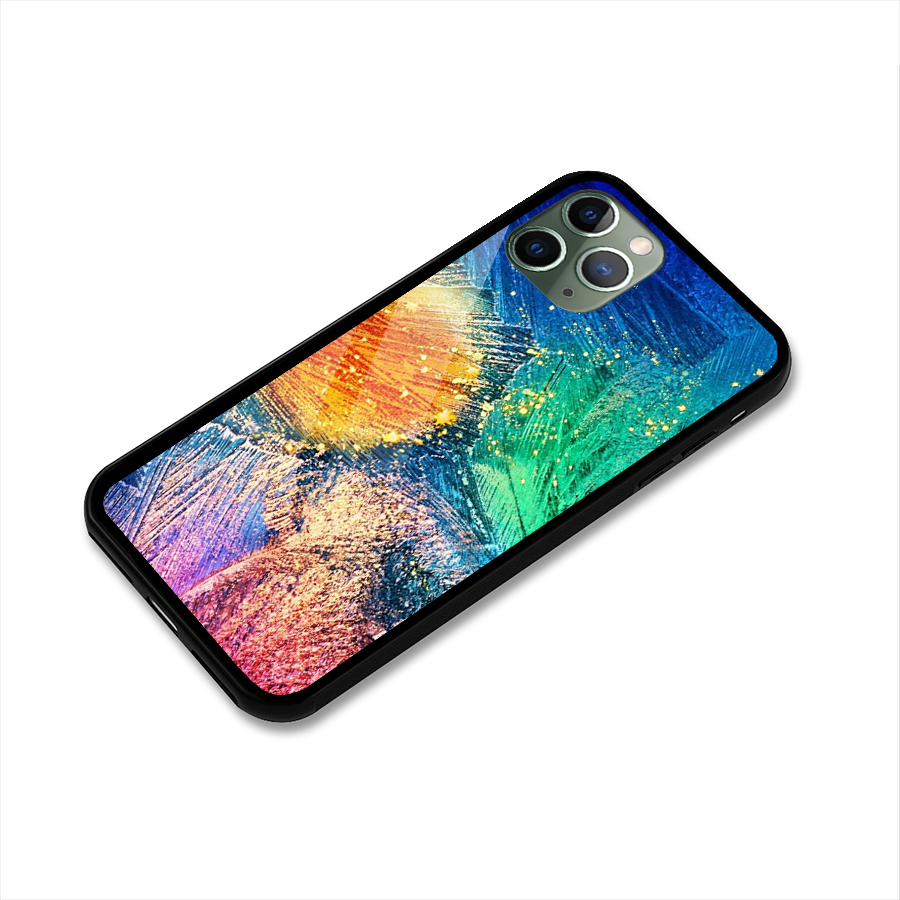 Colorful Leafs Vibrant Glass Back Case for iPhone 11 Pro