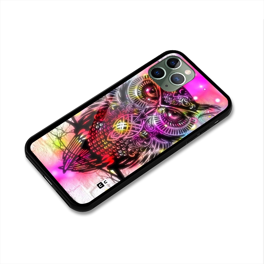 Colourful Owl Glass Back Case for iPhone 11 Pro