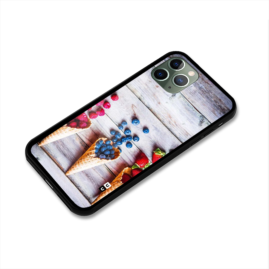 Cone Fruits Design Glass Back Case for iPhone 11 Pro