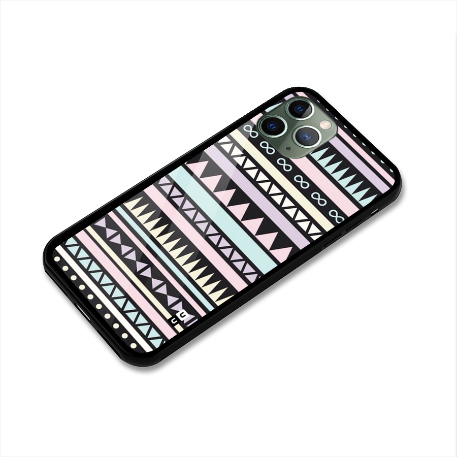 Cute Chev Pattern Glass Back Case for iPhone 11 Pro
