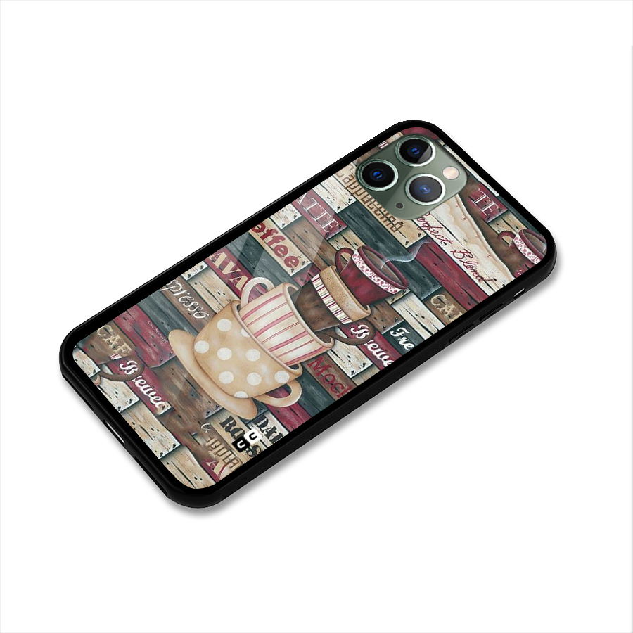 Cute Coffee Cups Glass Back Case for iPhone 11 Pro