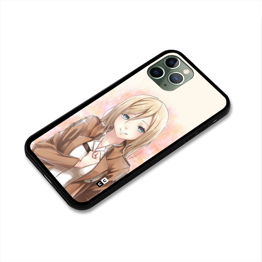 Cute Girl Art Glass Back Case for iPhone 11 Pro