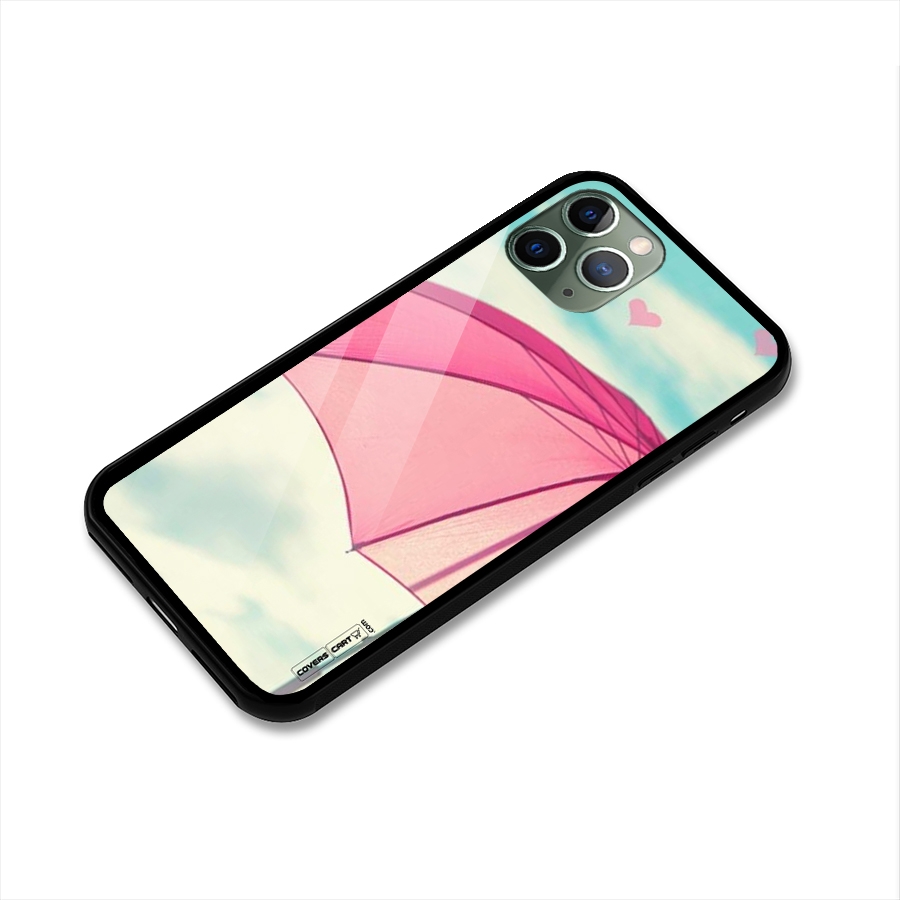 Cute Pink Umbrella Glass Back Case for iPhone 11 Pro