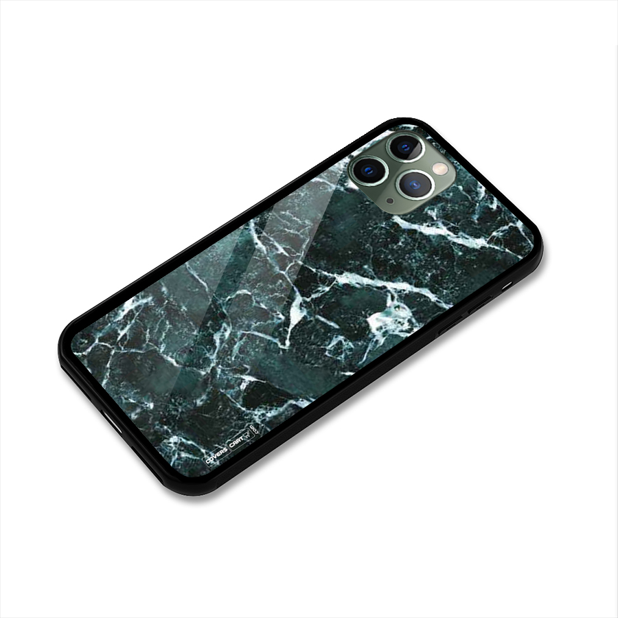 Dark Green Marble Glass Back Case for iPhone 11 Pro