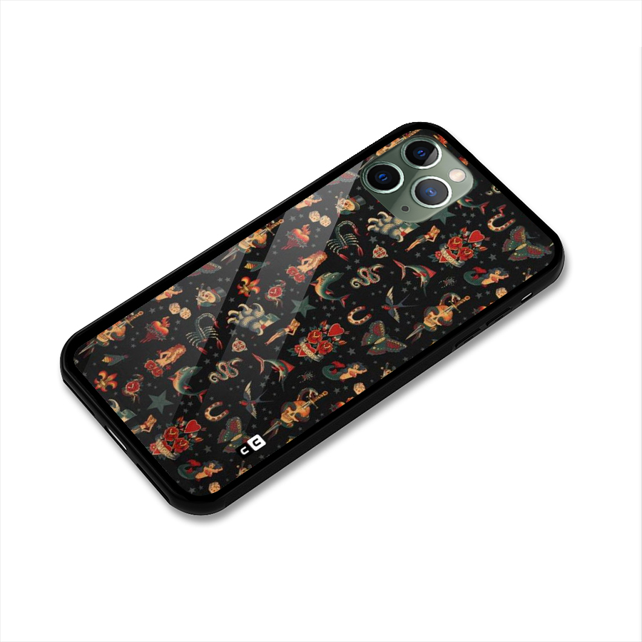 Dark Pattern Glass Back Case for iPhone 11 Pro