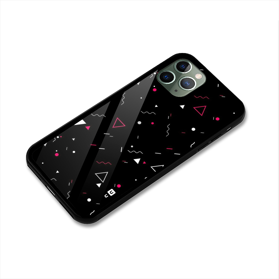 Dark Shapes Design Glass Back Case for iPhone 11 Pro