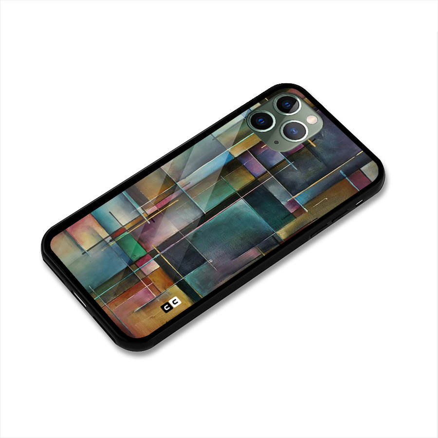 Dark Square Shapes Glass Back Case for iPhone 11 Pro