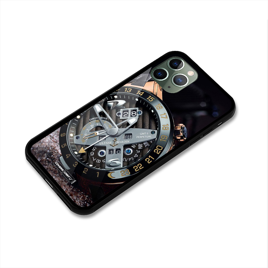 Designer Stylish Watch Glass Back Case for iPhone 11 Pro