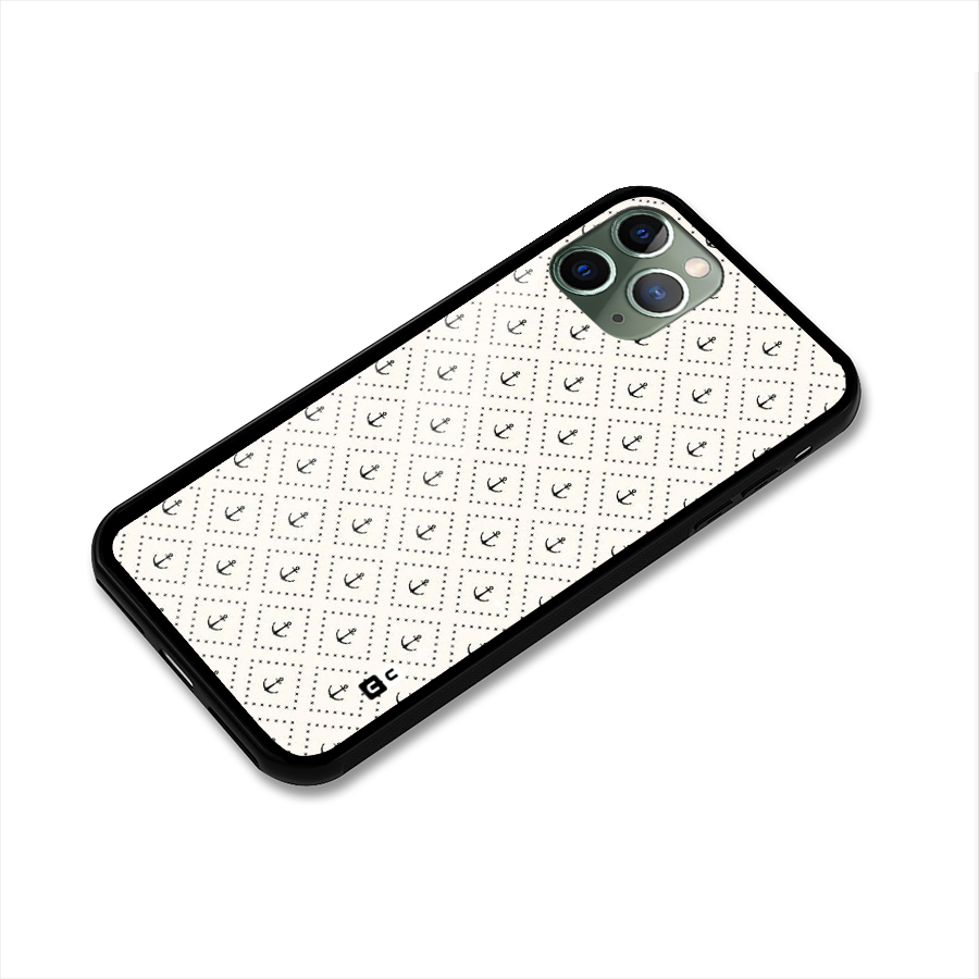 Diamond Anchor Design Glass Back Case for iPhone 11 Pro