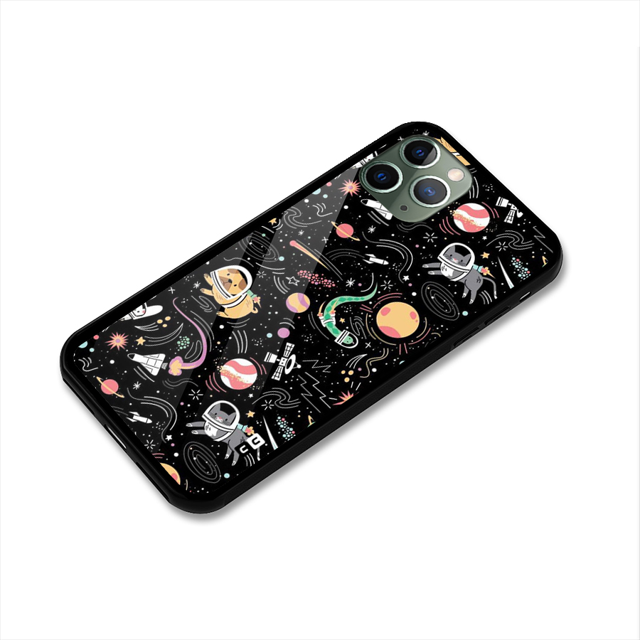 Dog Planetarium Glass Back Case for iPhone 11 Pro