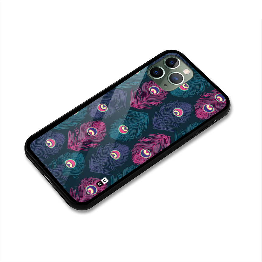 Feathers Patterns Glass Back Case for iPhone 11 Pro
